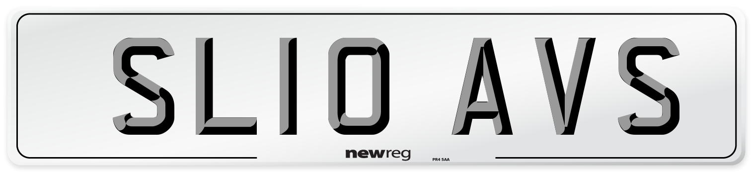 SL10 AVS Number Plate from New Reg